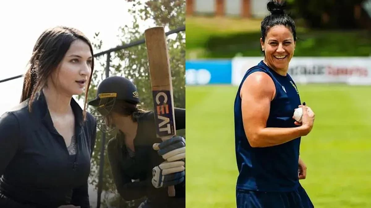 Two female cricketers training with equipment outdoors