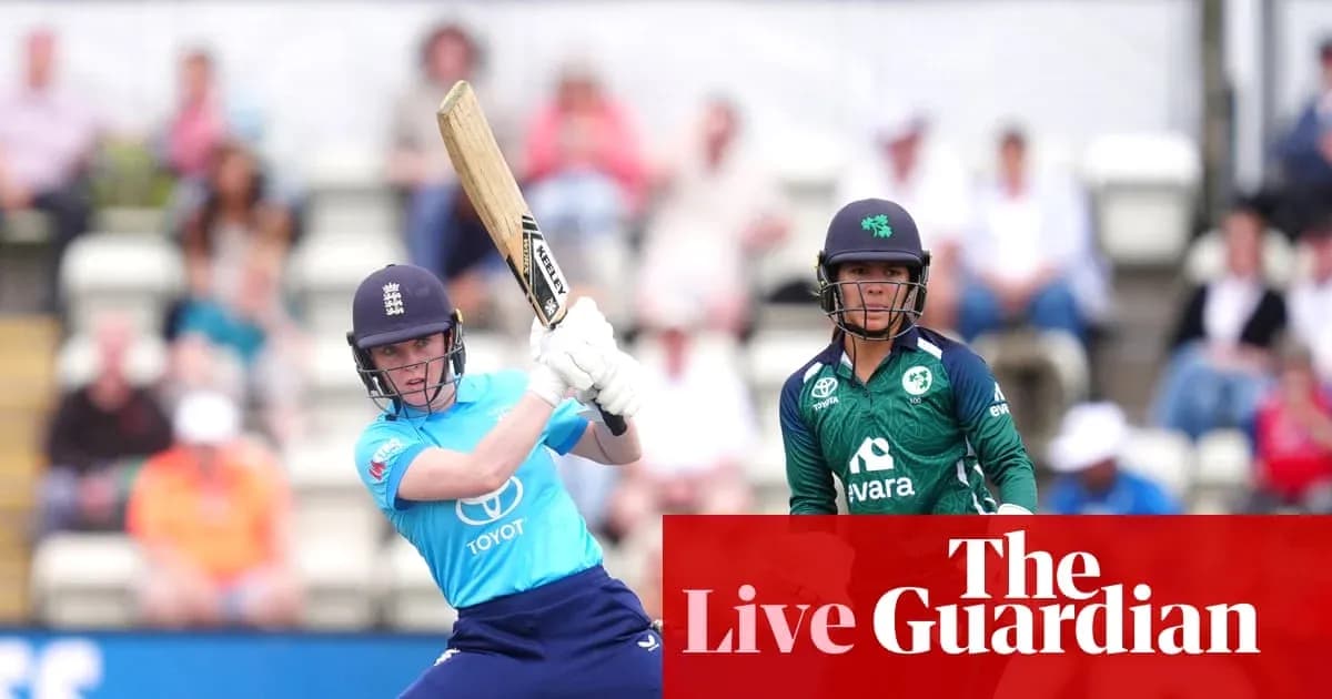 England batter playing a shot against Ireland