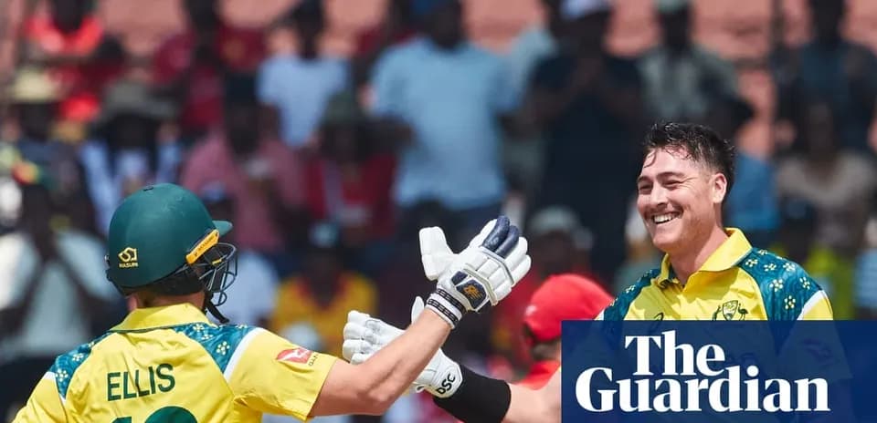 Australian cricketers celebrating during a match