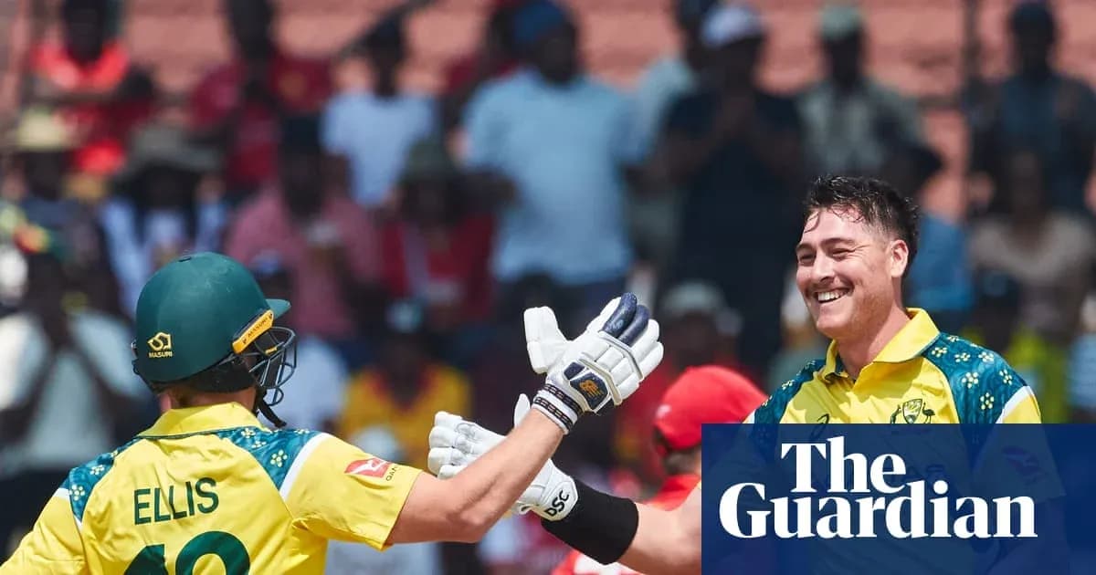Australian cricketers celebrating during a match