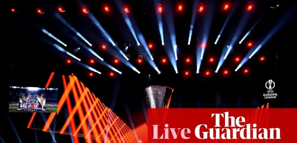 Europa League trophy displayed at event stage