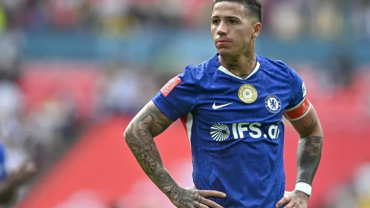 Player in blue Chelsea kit during match