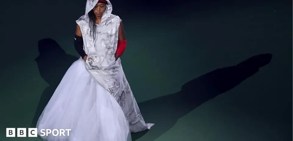 Athlete in unique outfit walking on stage