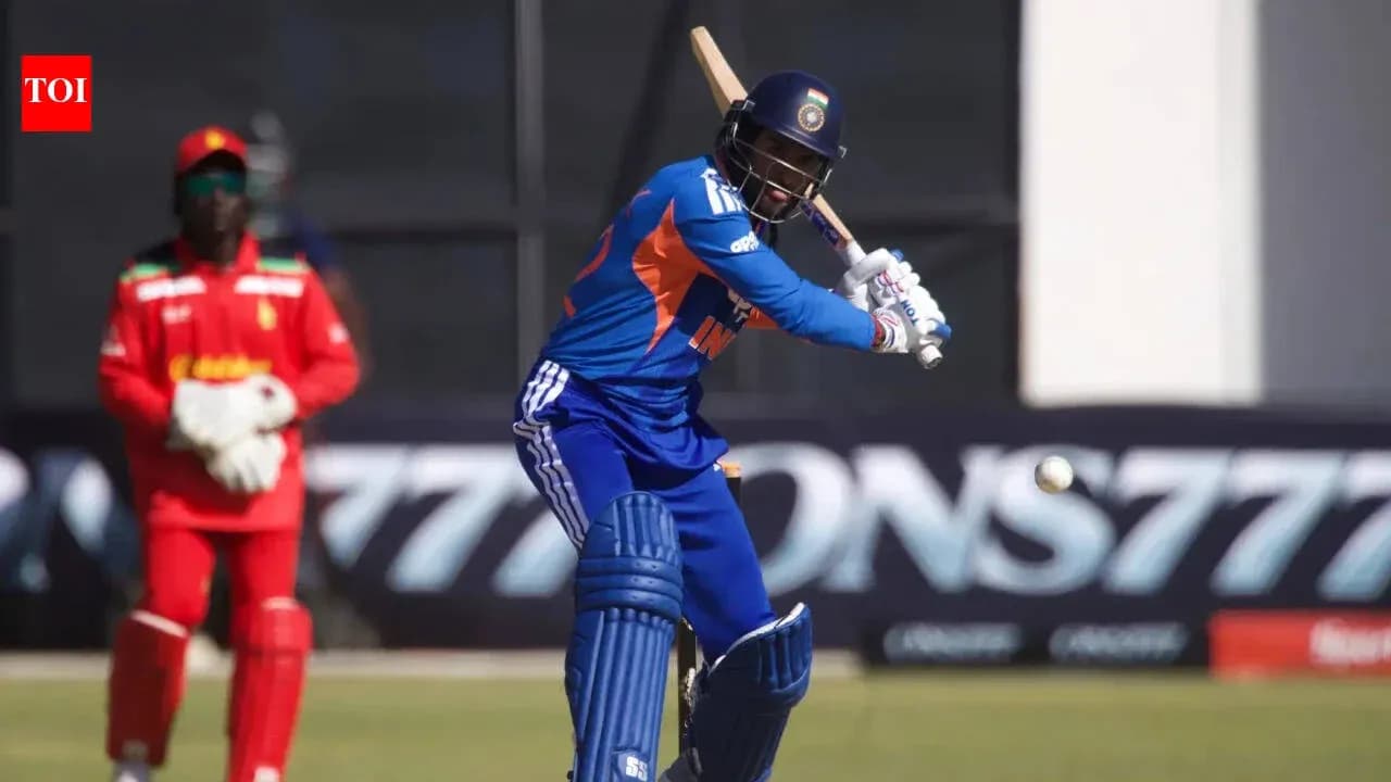 Batsman playing a shot during cricket match