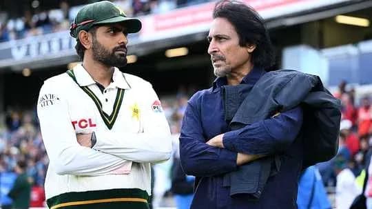 Cricketer and analyst discussing on the field