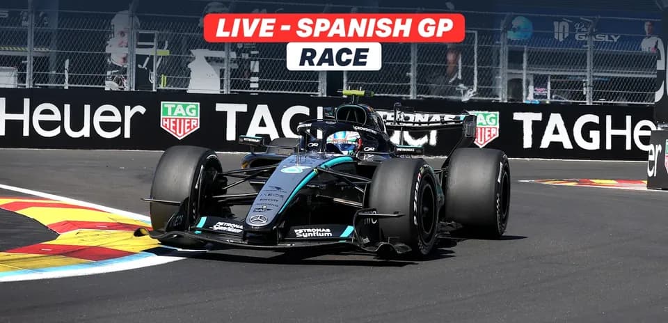 Formula 1 car racing during Spanish Grand Prix