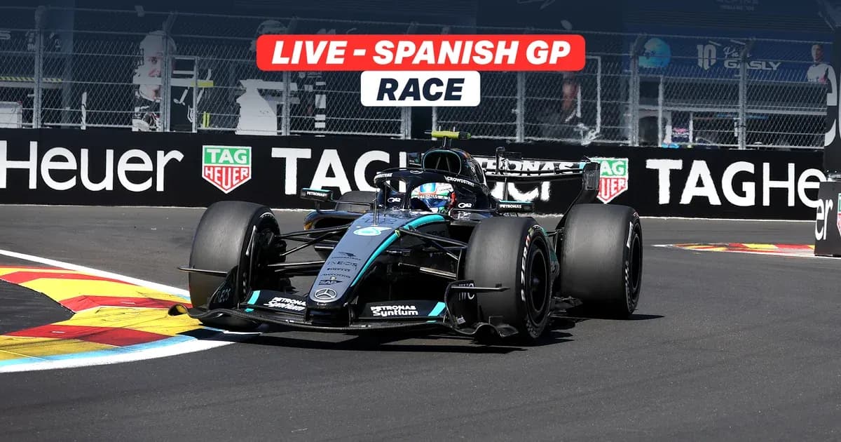 Formula 1 car racing during Spanish Grand Prix