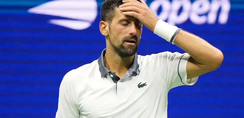 Tennis player reacting during US Open match