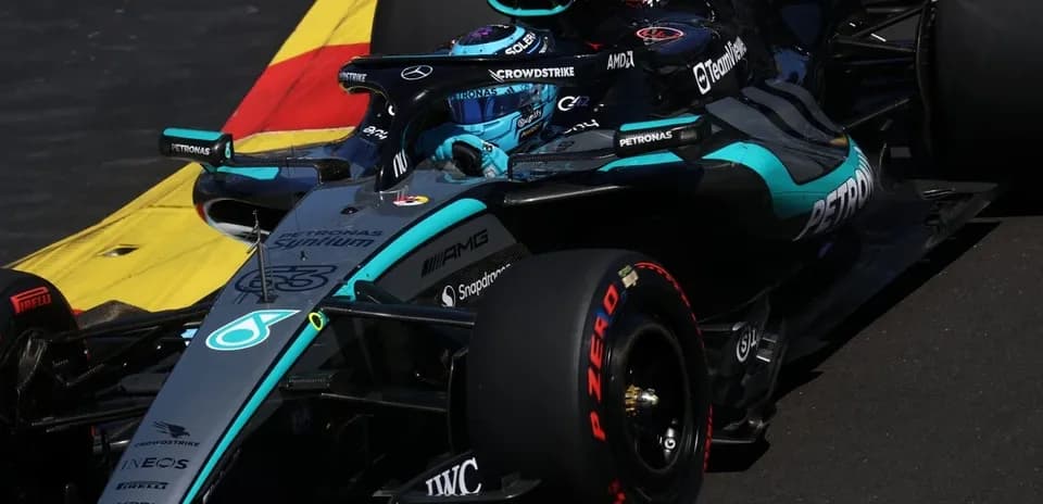 Mercedes Formula 1 car on track during race