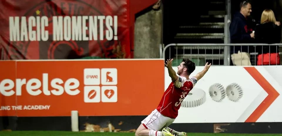 Player celebrating after scoring a goal