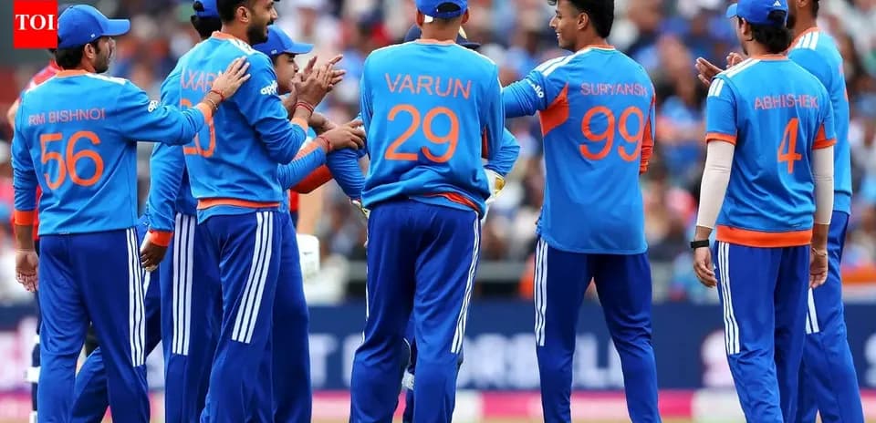 Cricket team celebrating during a match
