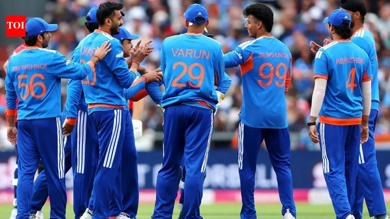 Cricket team celebrating during a match