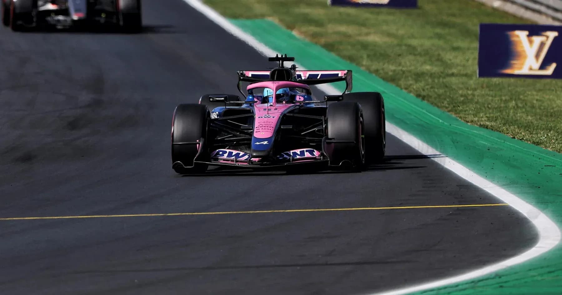 Formula 1 car racing on track during event