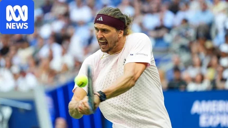 Player hitting a backhand during tennis match