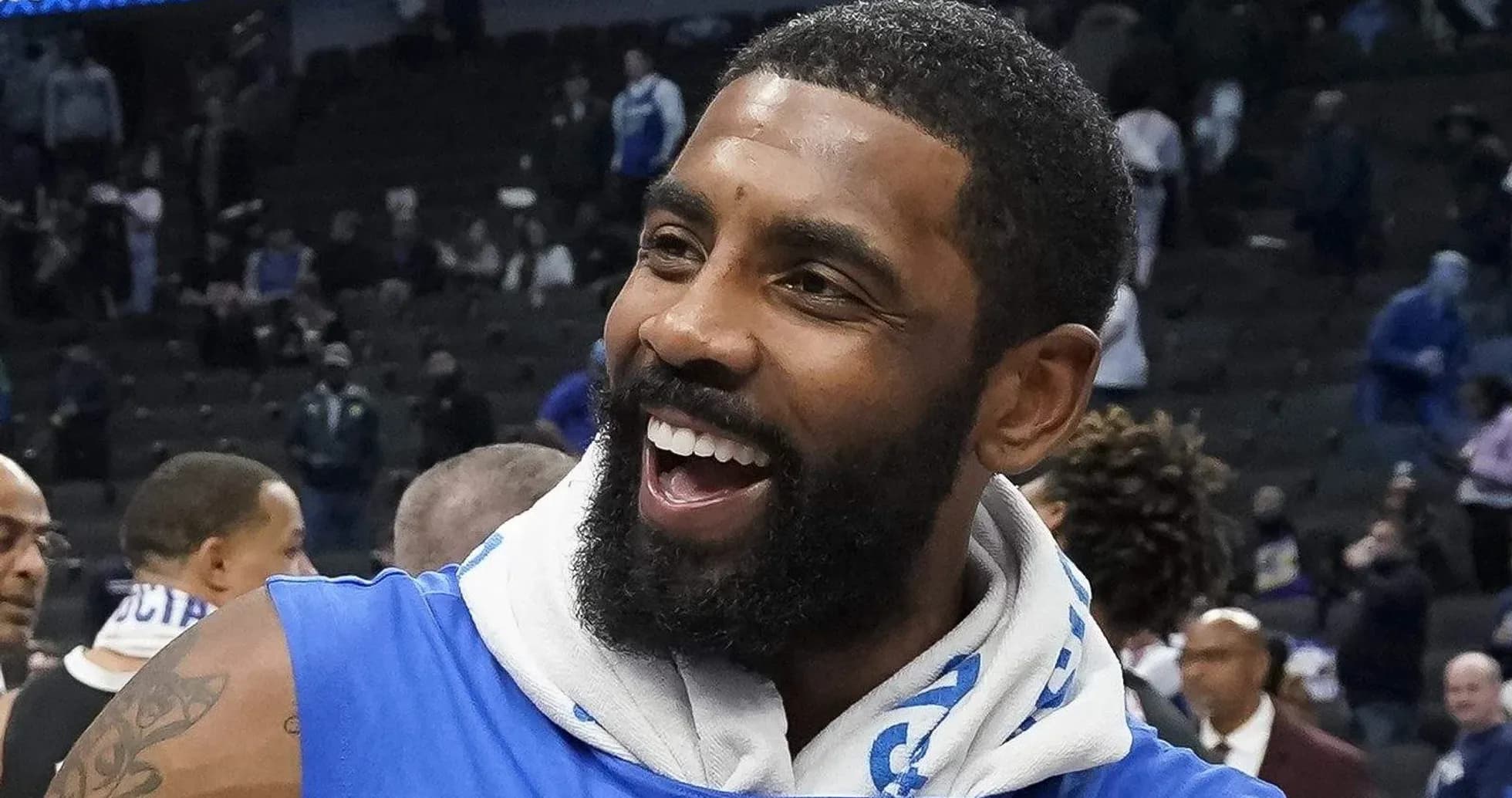 Player celebrating after game with teammates