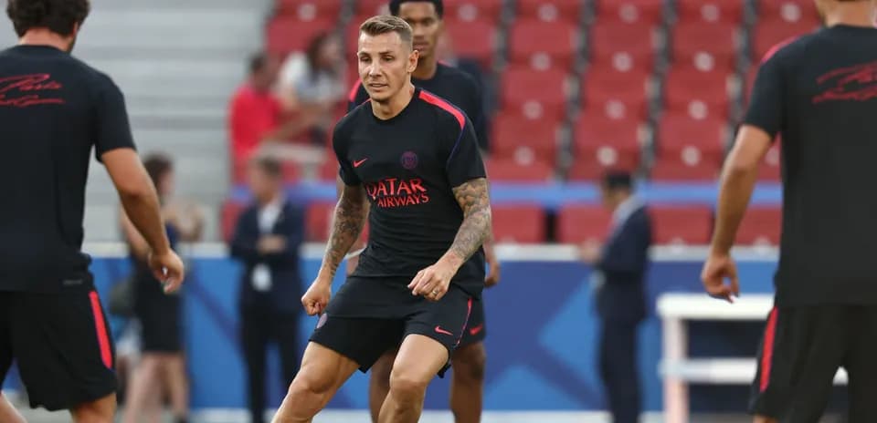 Player training during a pre-match session