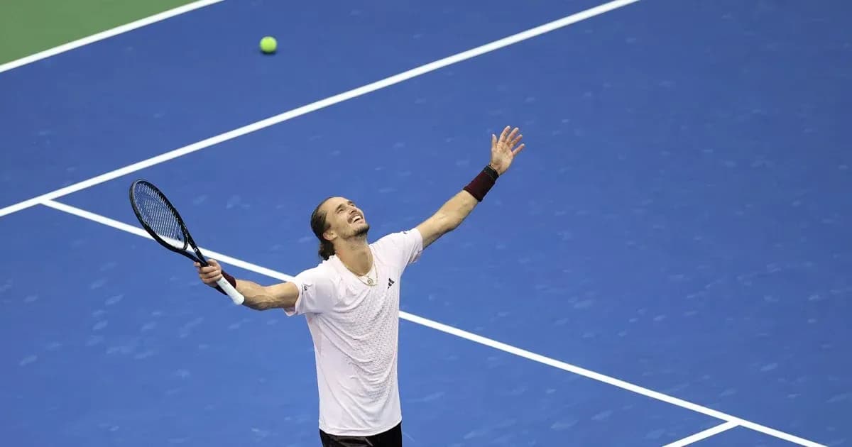 Player celebrating a point during tennis match