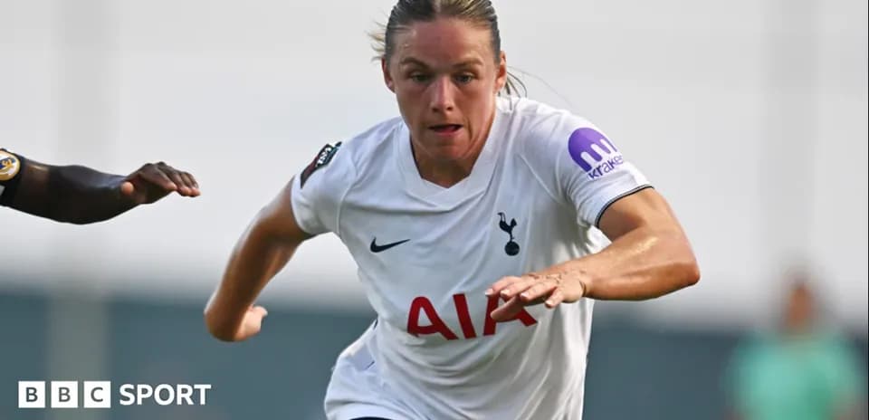 Player from Tottenham sprinting during match action