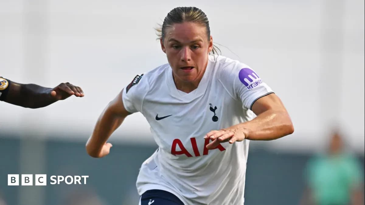 Player from Tottenham sprinting during match action