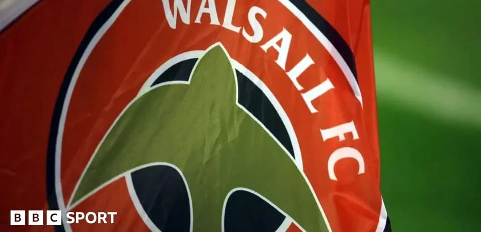 Walsall FC club flag with logo displayed