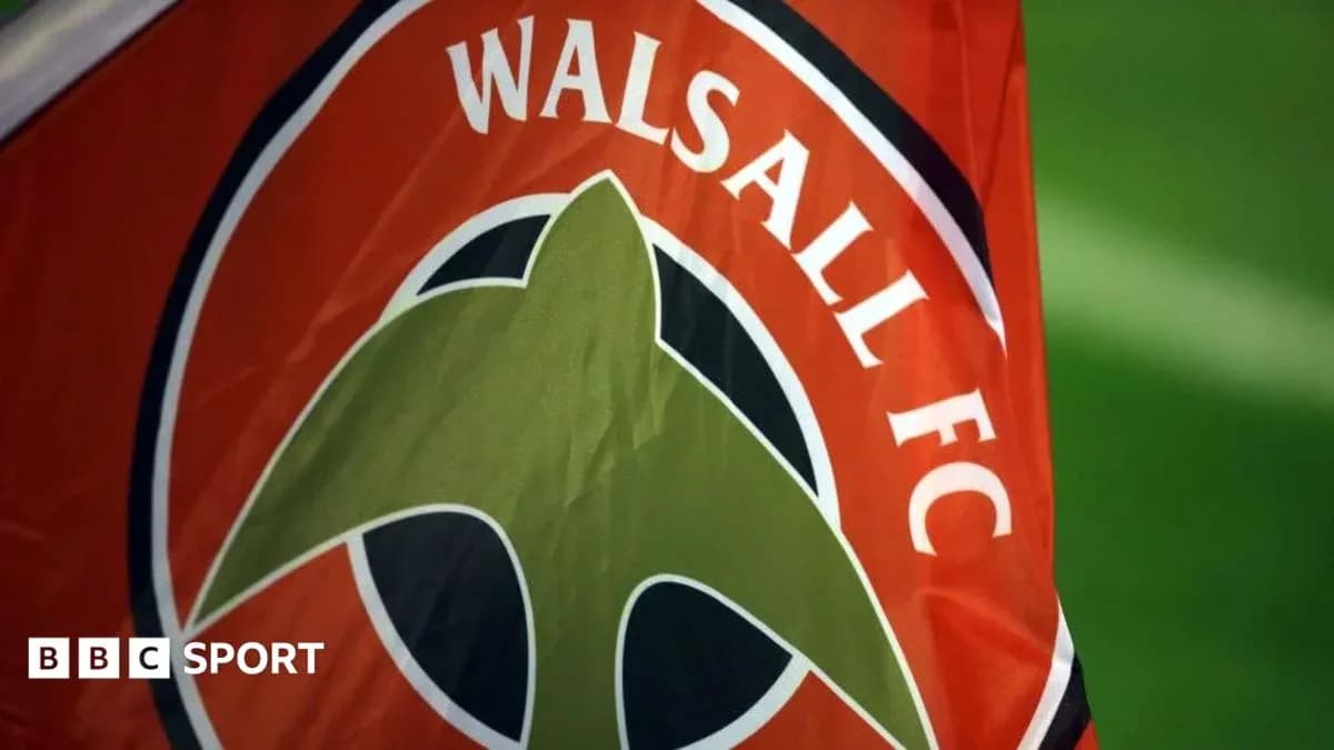 Walsall FC club flag with logo displayed