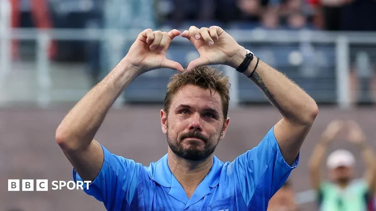 Player making heart gesture after match victory