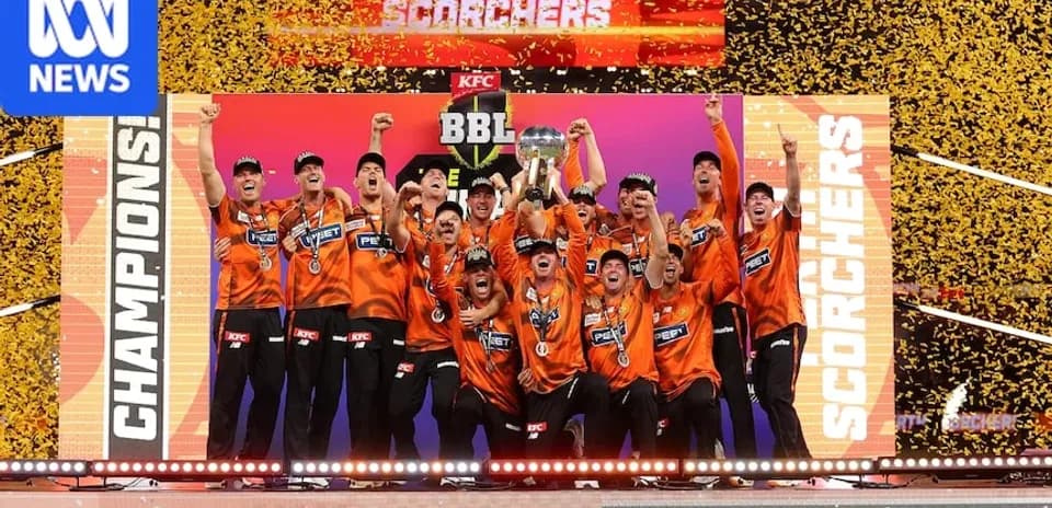 Perth Scorchers celebrating BBL championship victory