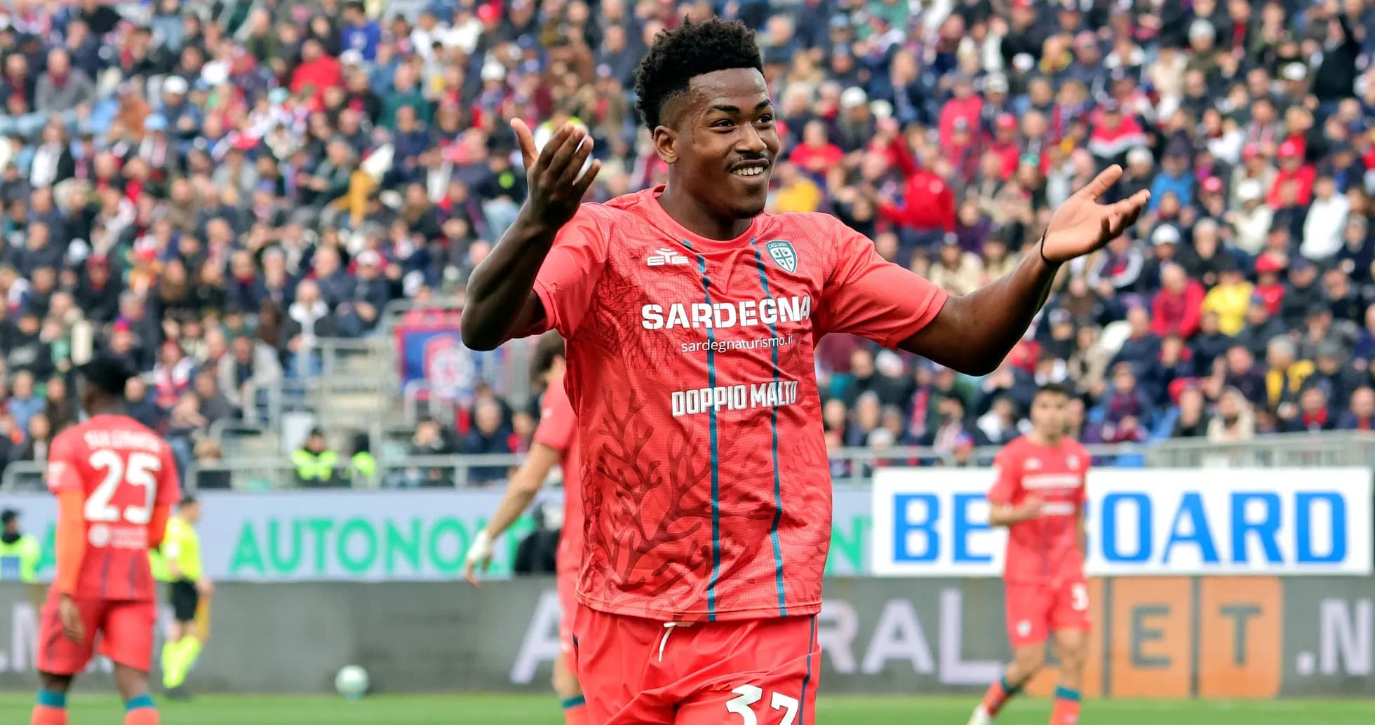 Player celebrating on the field during a match