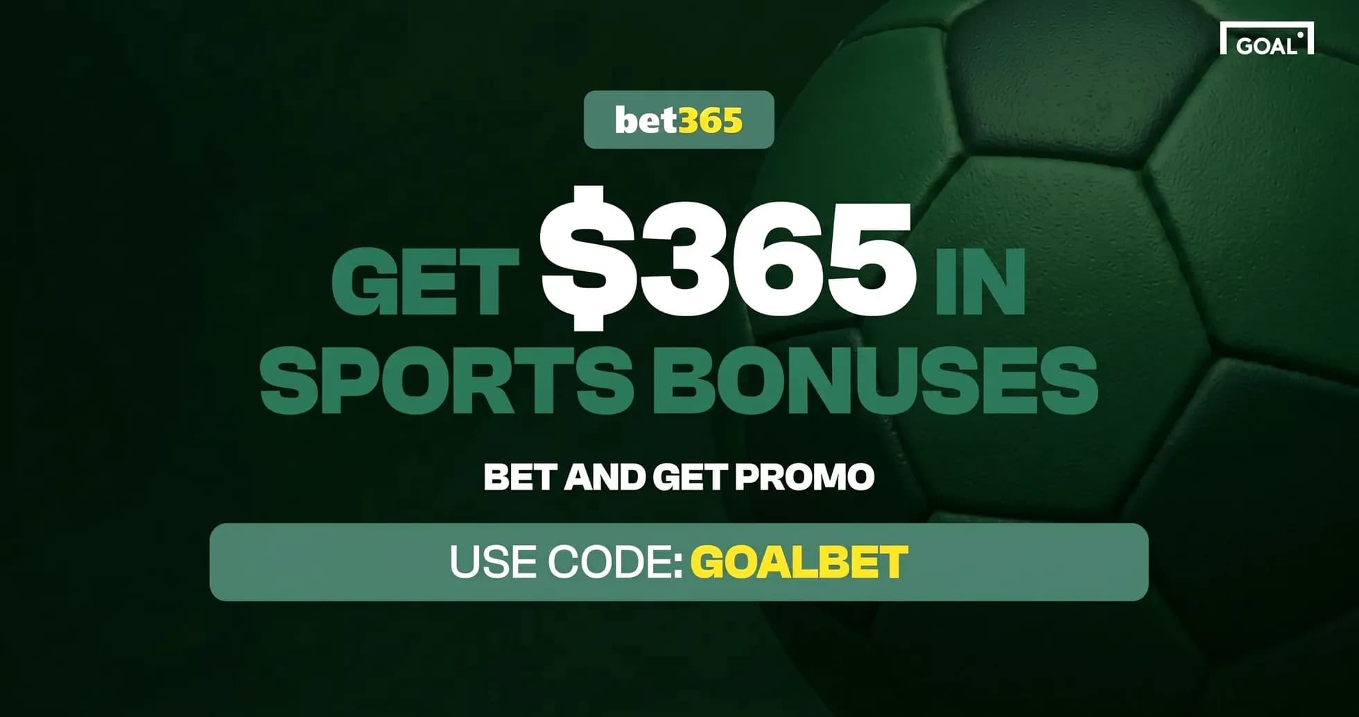 Promotional graphic for sports betting with soccer ball