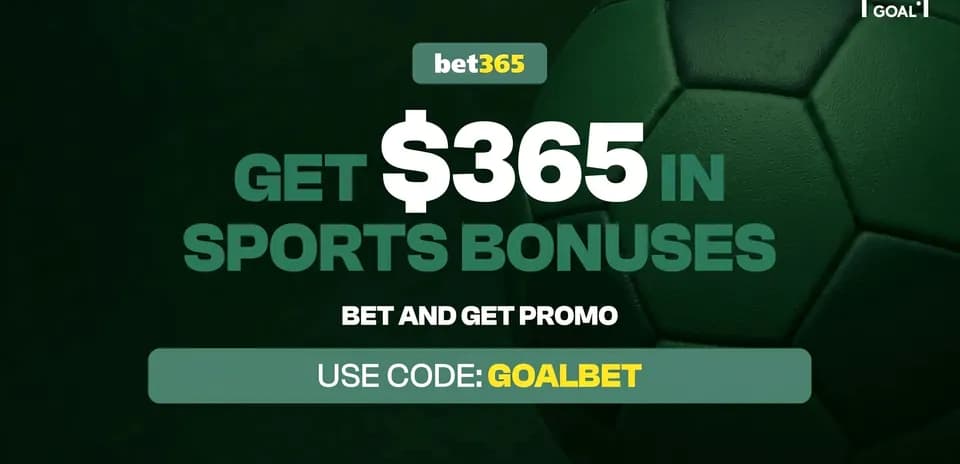 Promotional graphic for sports betting with soccer ball