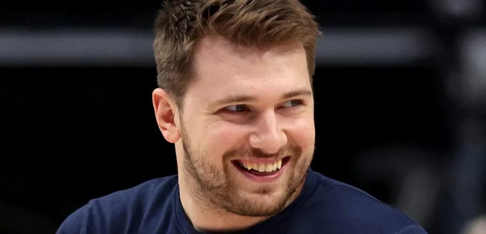 Player smiling during warm-up before basketball game