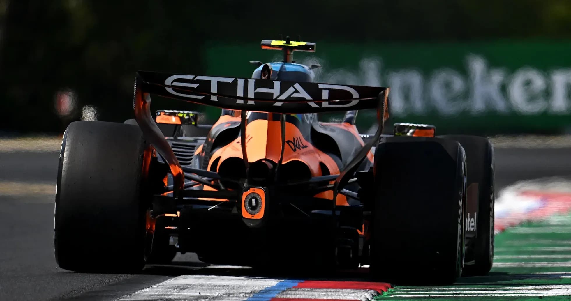 Formula 1 car racing on track during event