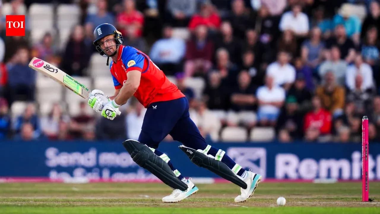 Batsman playing a shot during cricket match