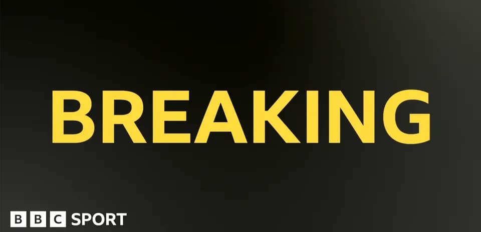 Breaking news headline from BBC Sport