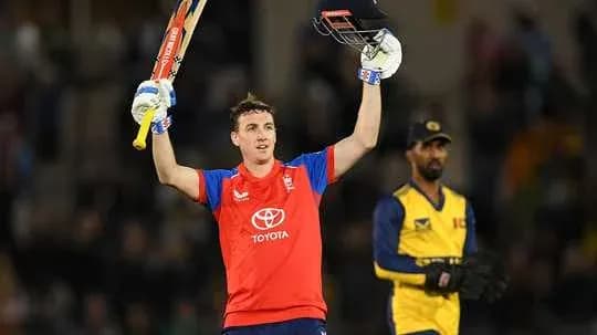 Batsman celebrating after scoring a century