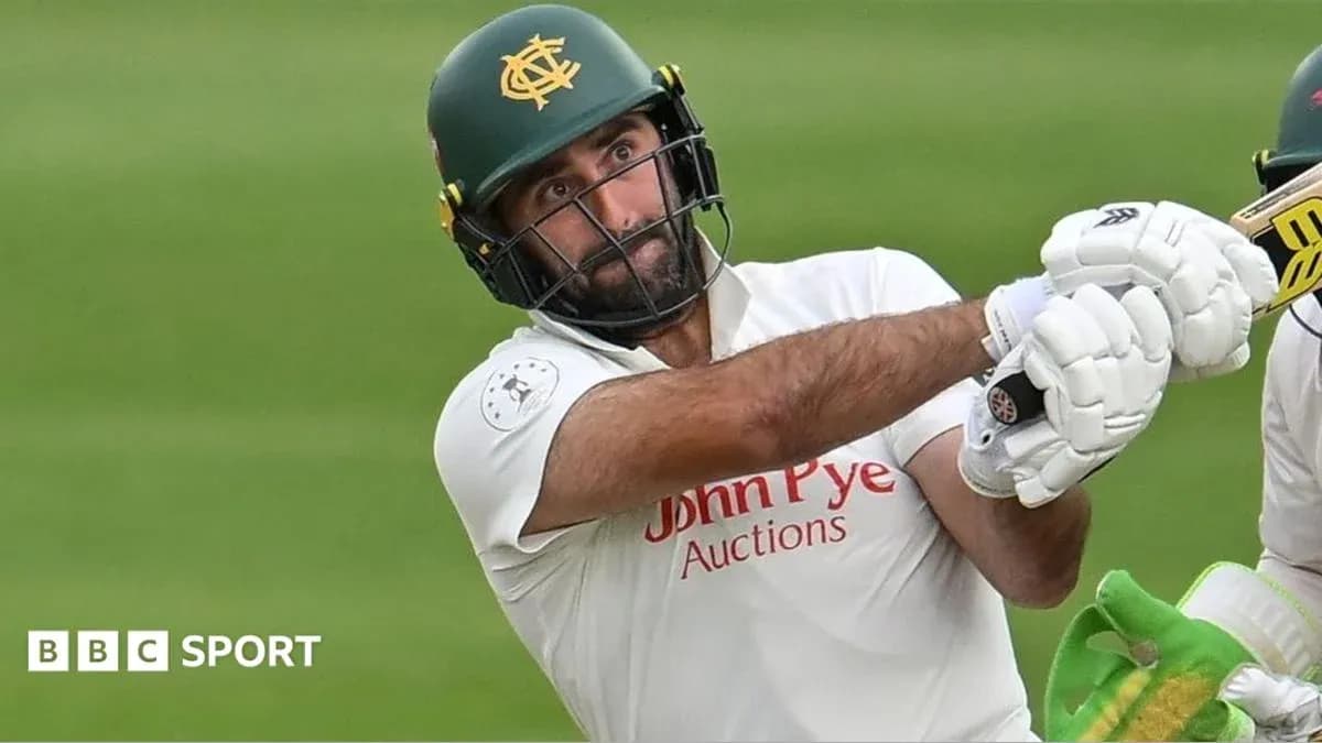 Batsman hitting the ball during cricket match