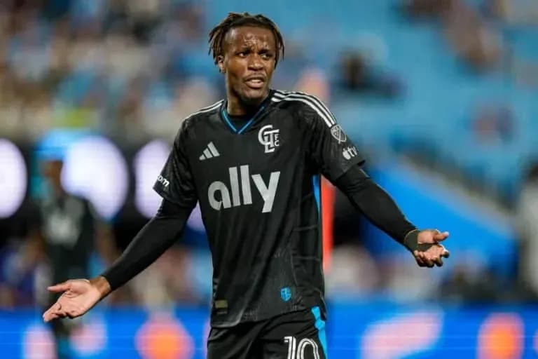Player gesturing during a soccer match