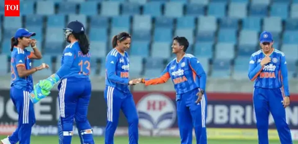 Indian women's cricket team celebrating after a wicket