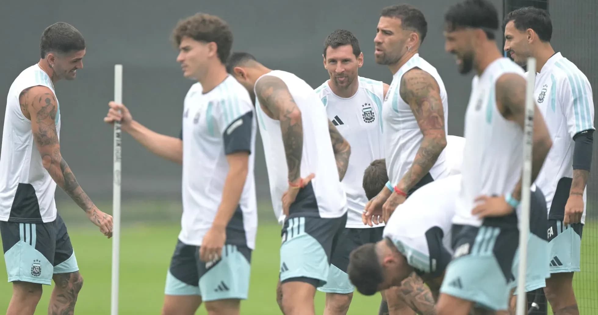 Argentina team training session on the pitch