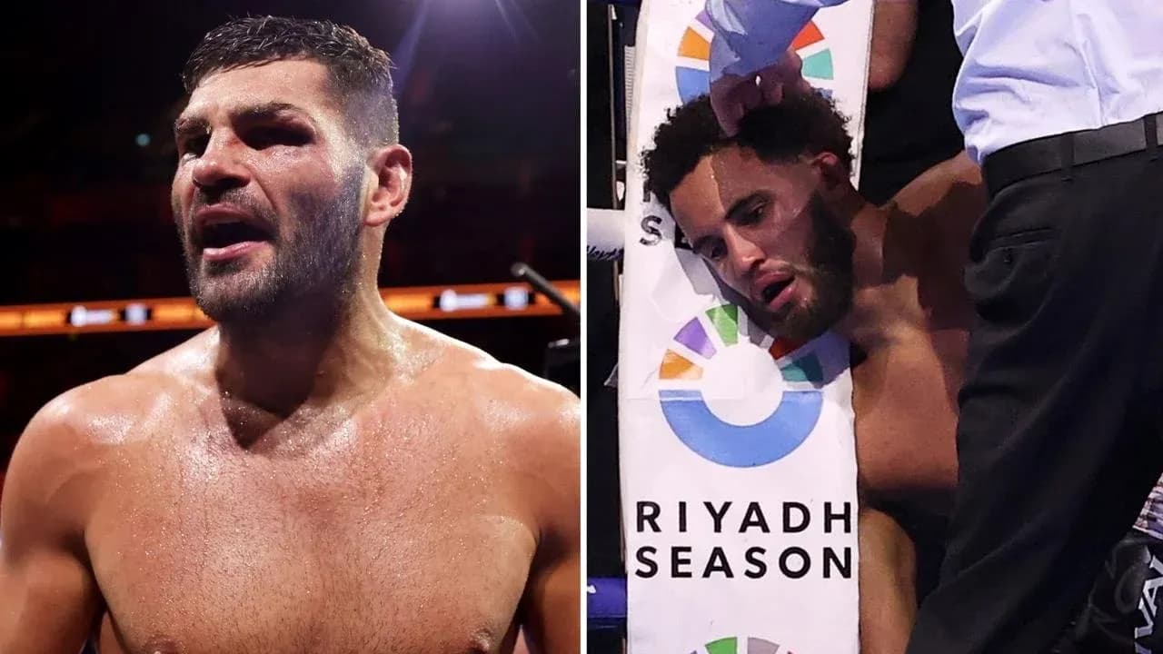 Boxers in the ring after a match conclusion