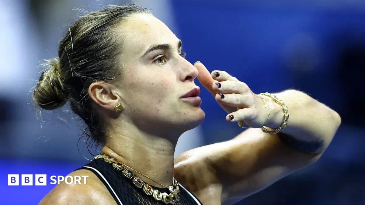Tennis player gestures during match at tournament