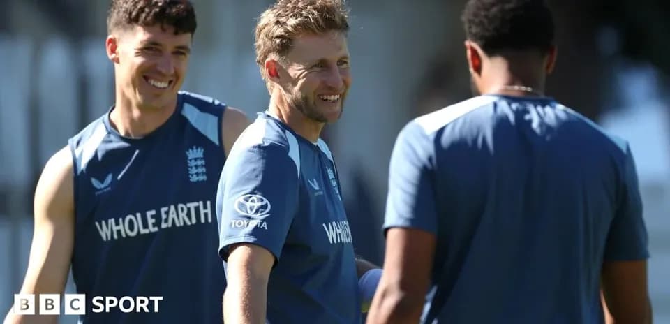 Three England cricket players during training session