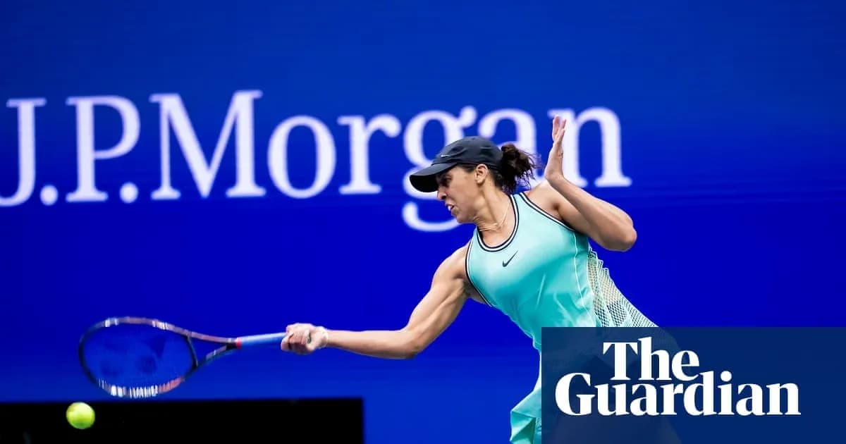 Tennis player hitting a ball during match