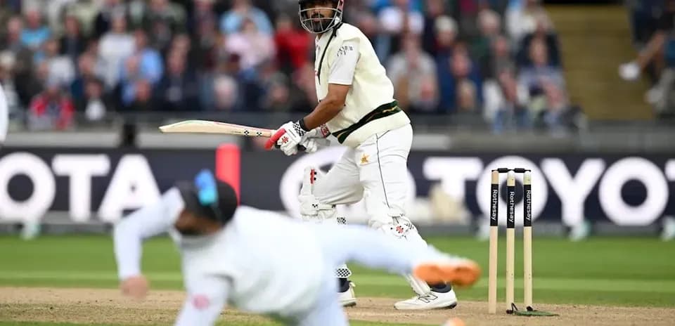 Batsman playing a shot during cricket match