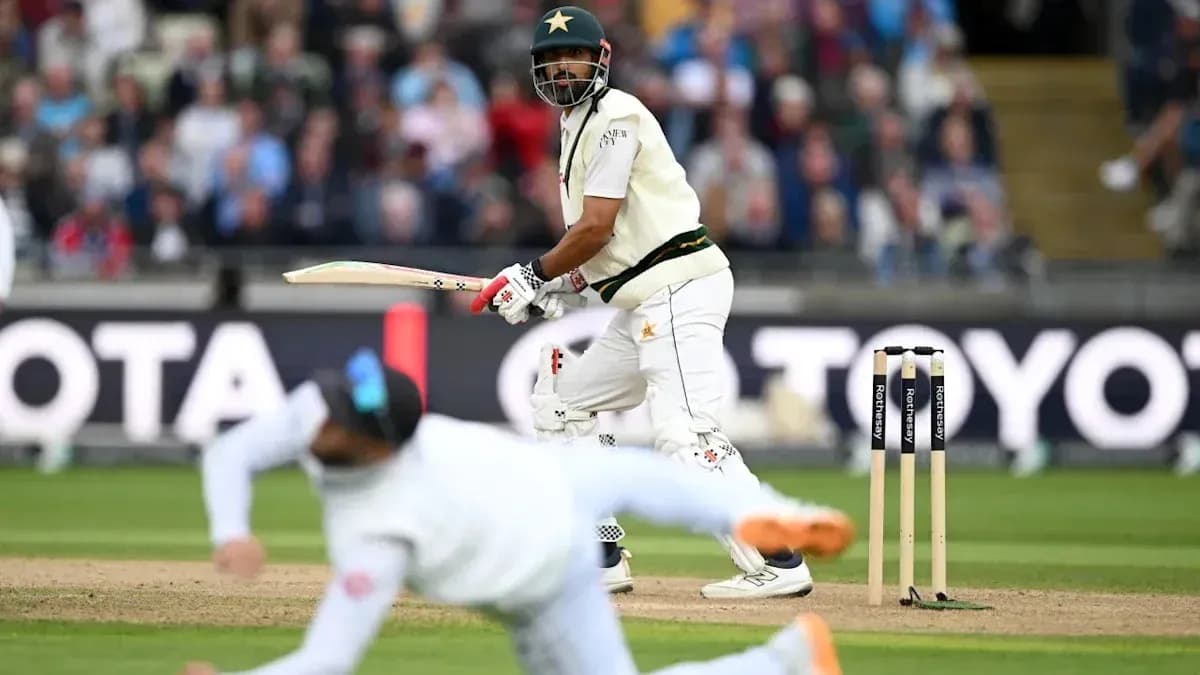 Batsman playing a shot during cricket match