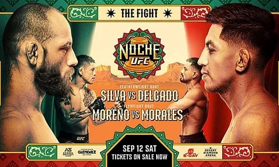 UFC fight card featuring Silva vs Delgado and Moreno vs Morales
