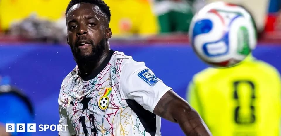 Ghana player controlling the ball during match