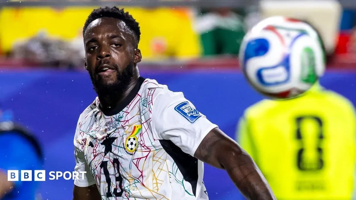 Ghana player controlling the ball during match