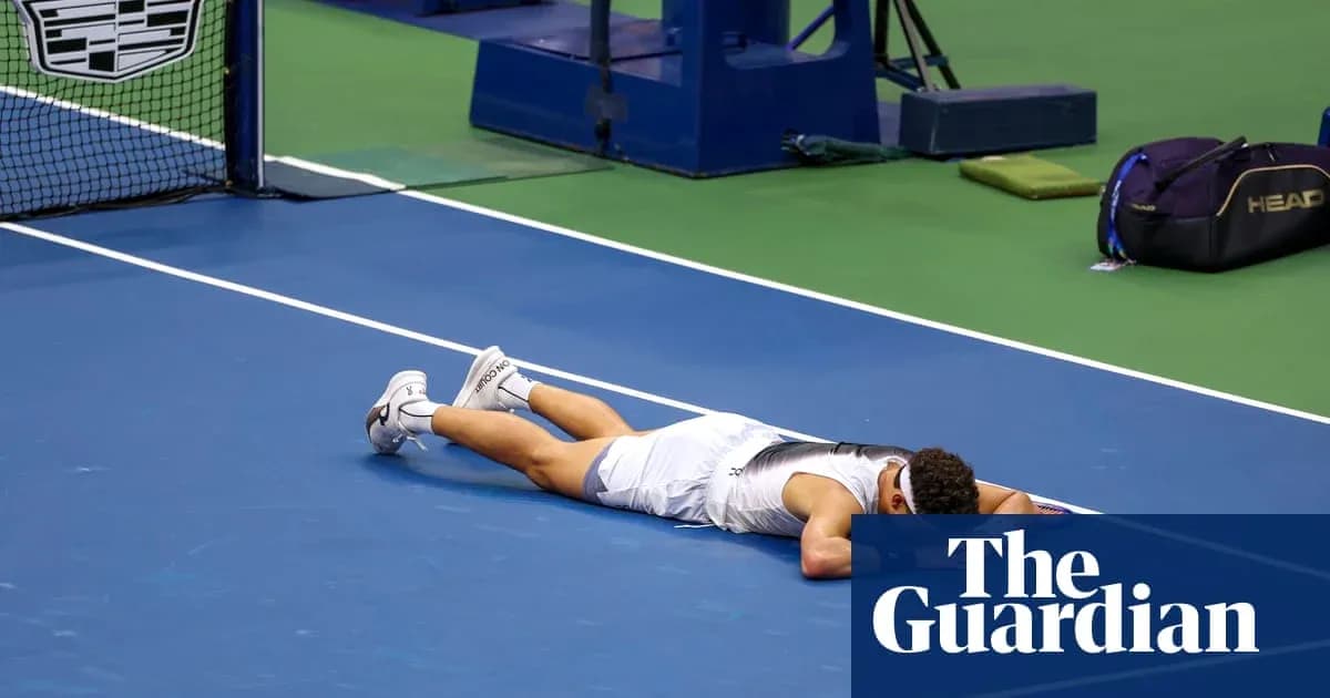 Player lying on the court after match defeat