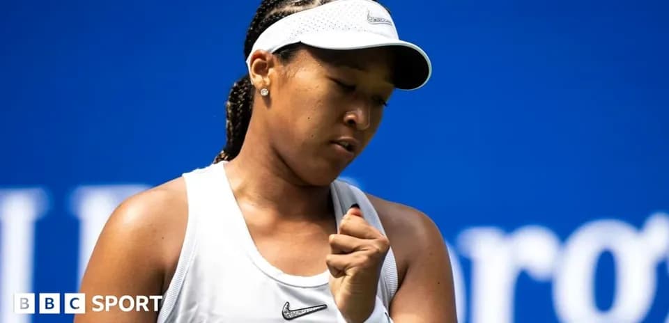 Naomi Osaka celebrating during a tennis match